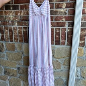 J. Crew Striped Maxi Dress - Red and White